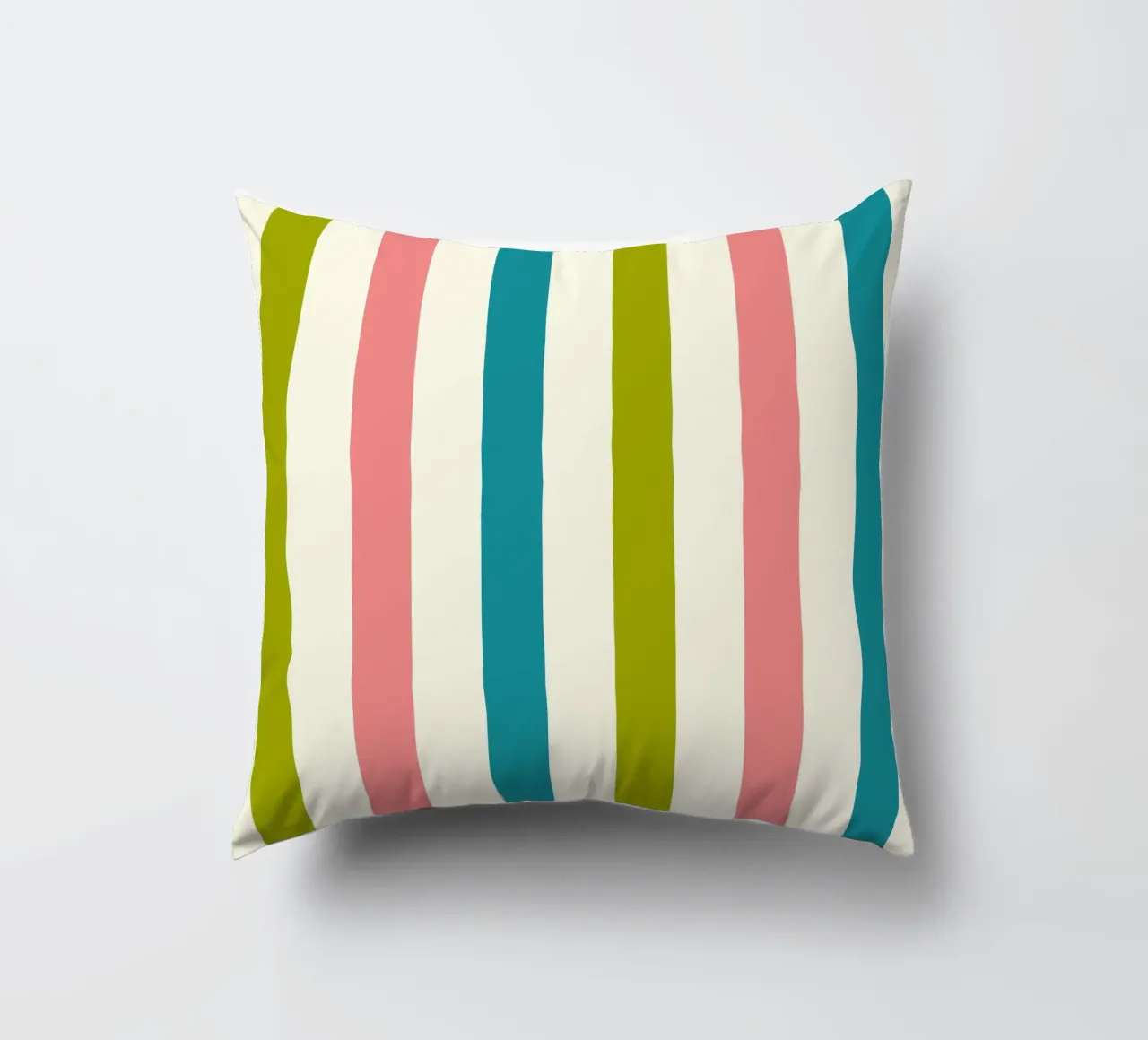 Retro 60s Vibrant Summer Vibes Stripes No1 cuscino da TijanaArtStudio88