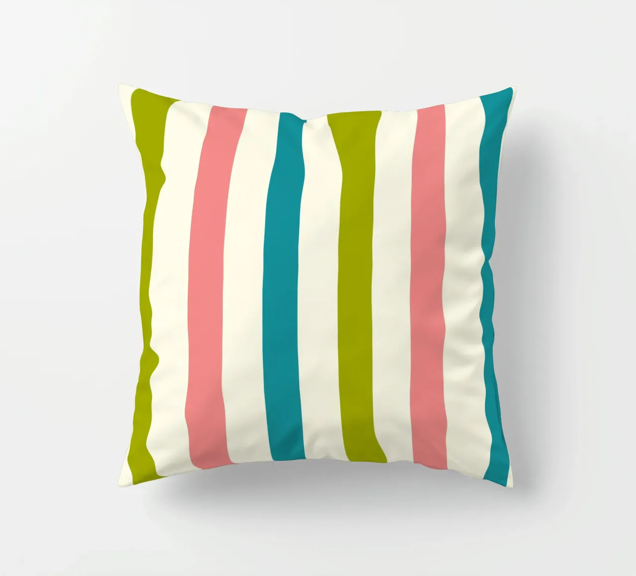 Retro 60s Vibrant Summer Vibes Stripes No1 cuscino da TijanaArtStudio88
