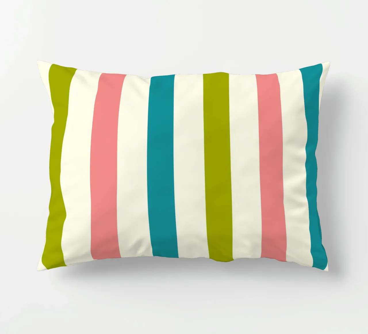 Retro 60s Vibrant Summer Vibes Stripes No1 cuscino da TijanaArtStudio88