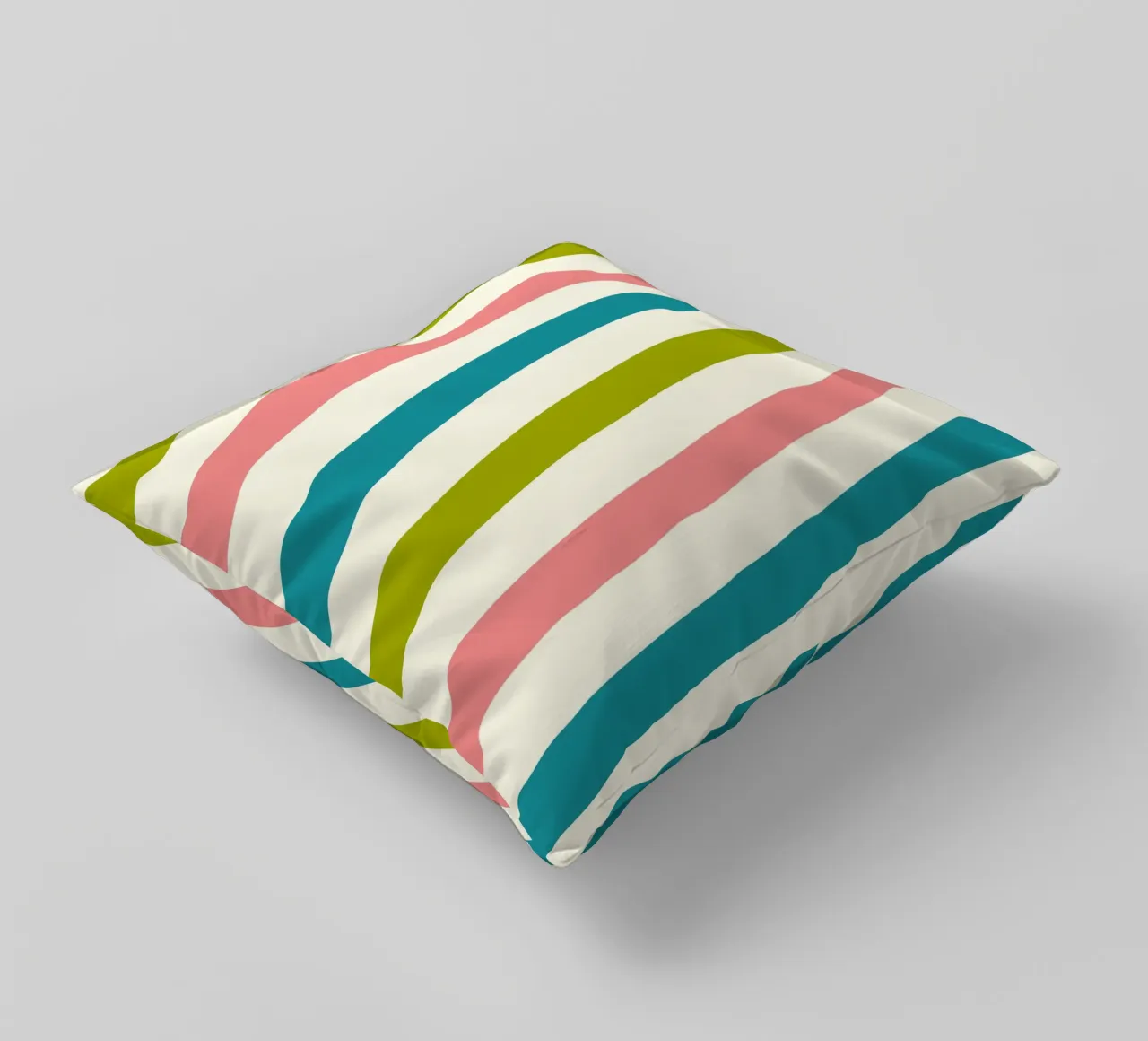 Retro 60s Vibrant Summer Vibes Stripes No1 cuscino da TijanaArtStudio88