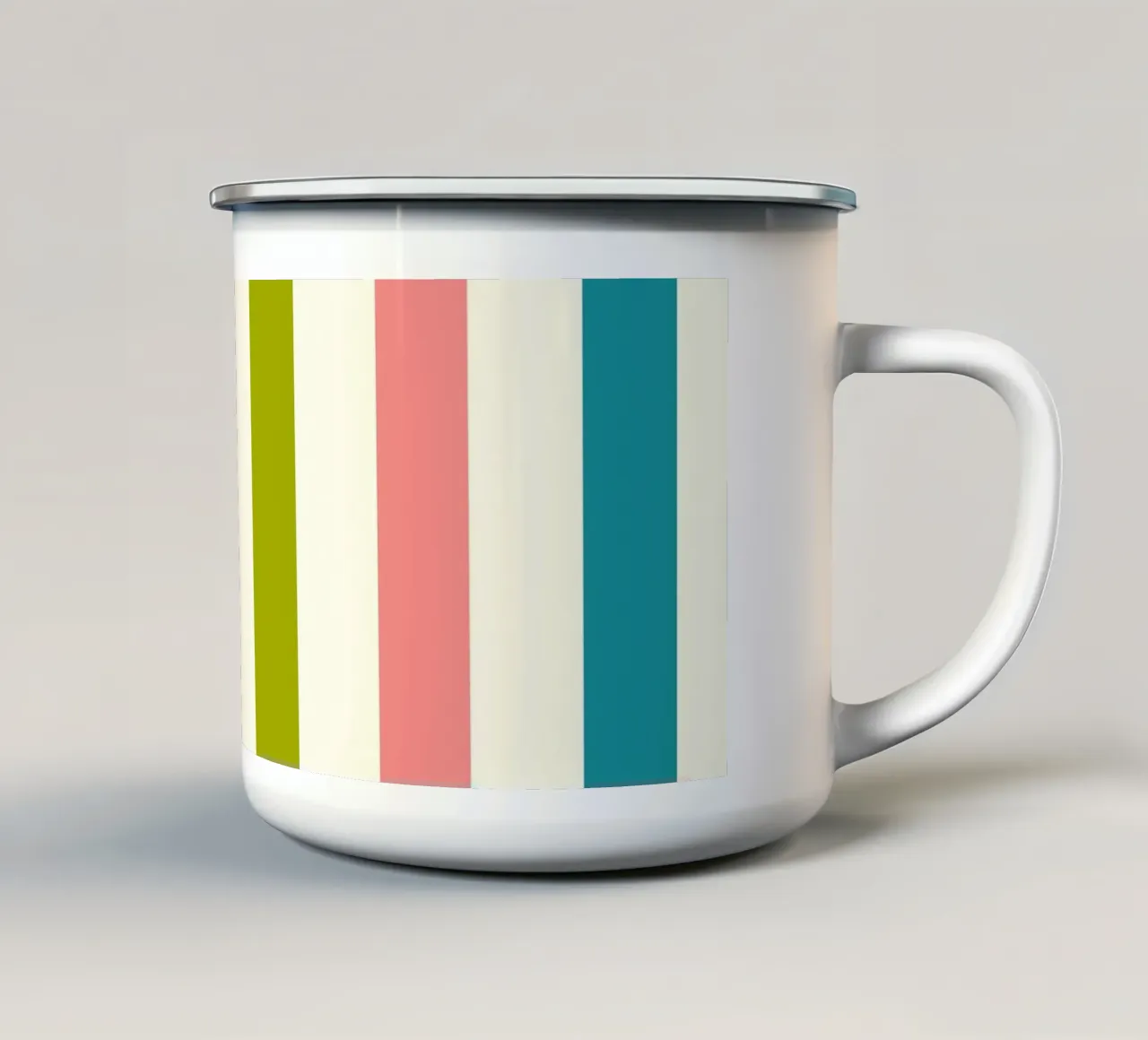 Retro 60s Vibrant Summer Vibes Stripes No1 tazza in smalto da TijanaArtStudio88