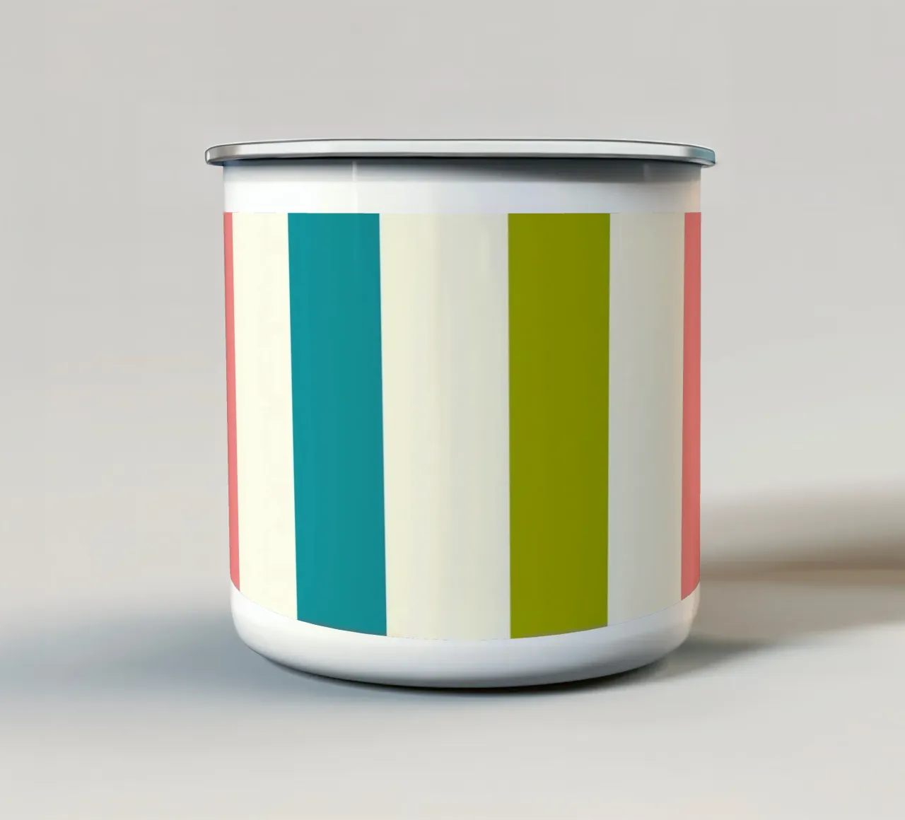 Retro 60s Vibrant Summer Vibes Stripes No1 tazza in smalto da TijanaArtStudio88