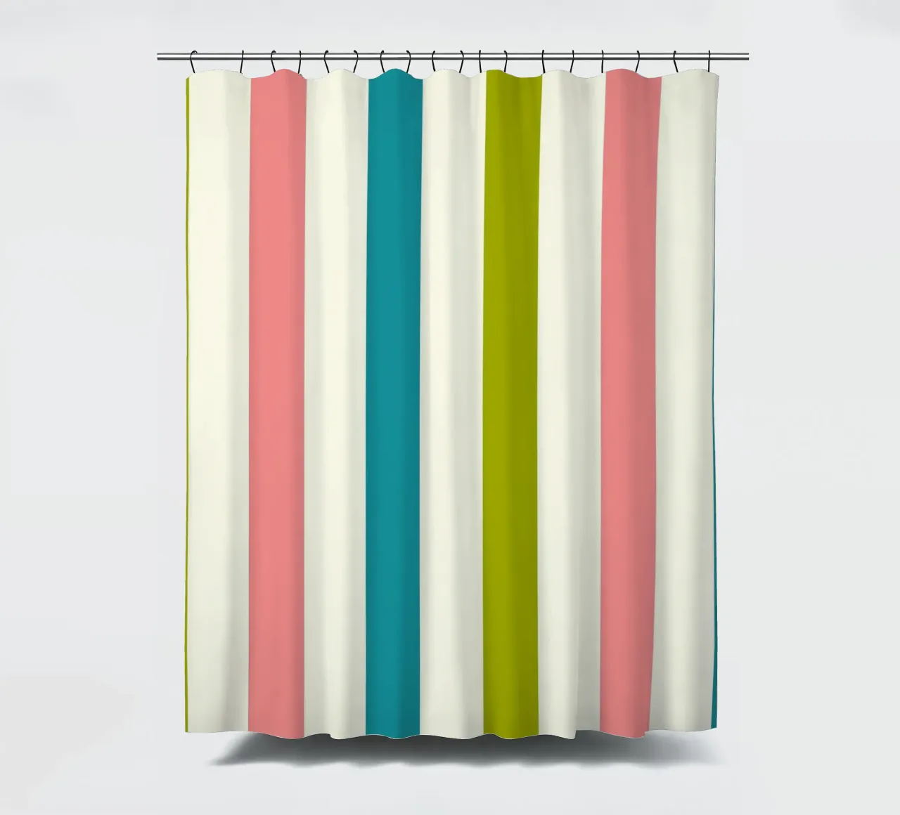 Retro 60s Vibrant Summer Vibes Stripes No1 tenda da doccia da TijanaArtStudio88