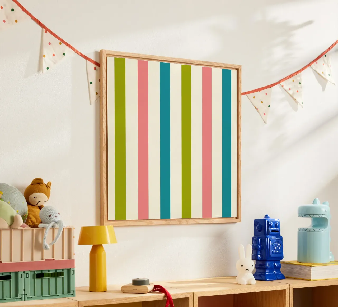 Retro 60s Vibrant Summer Vibes Stripes No1 plexiglass da TijanaArtStudio88