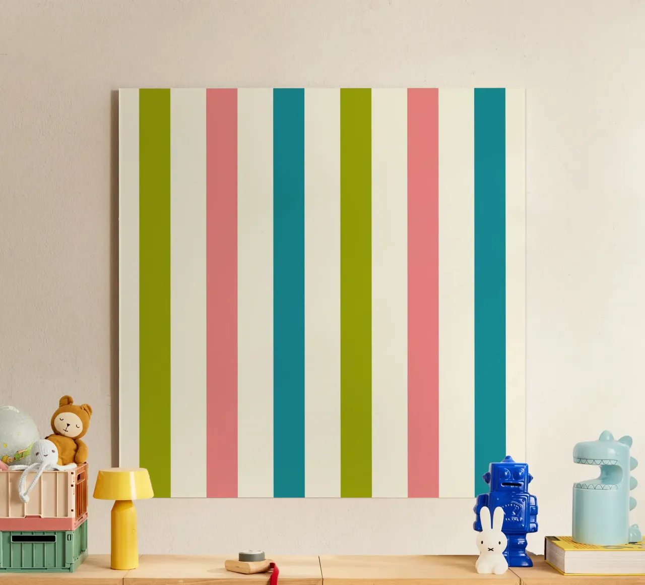 Retro 60s Vibrant Summer Vibes Stripes No1 plexiglass da TijanaArtStudio88
