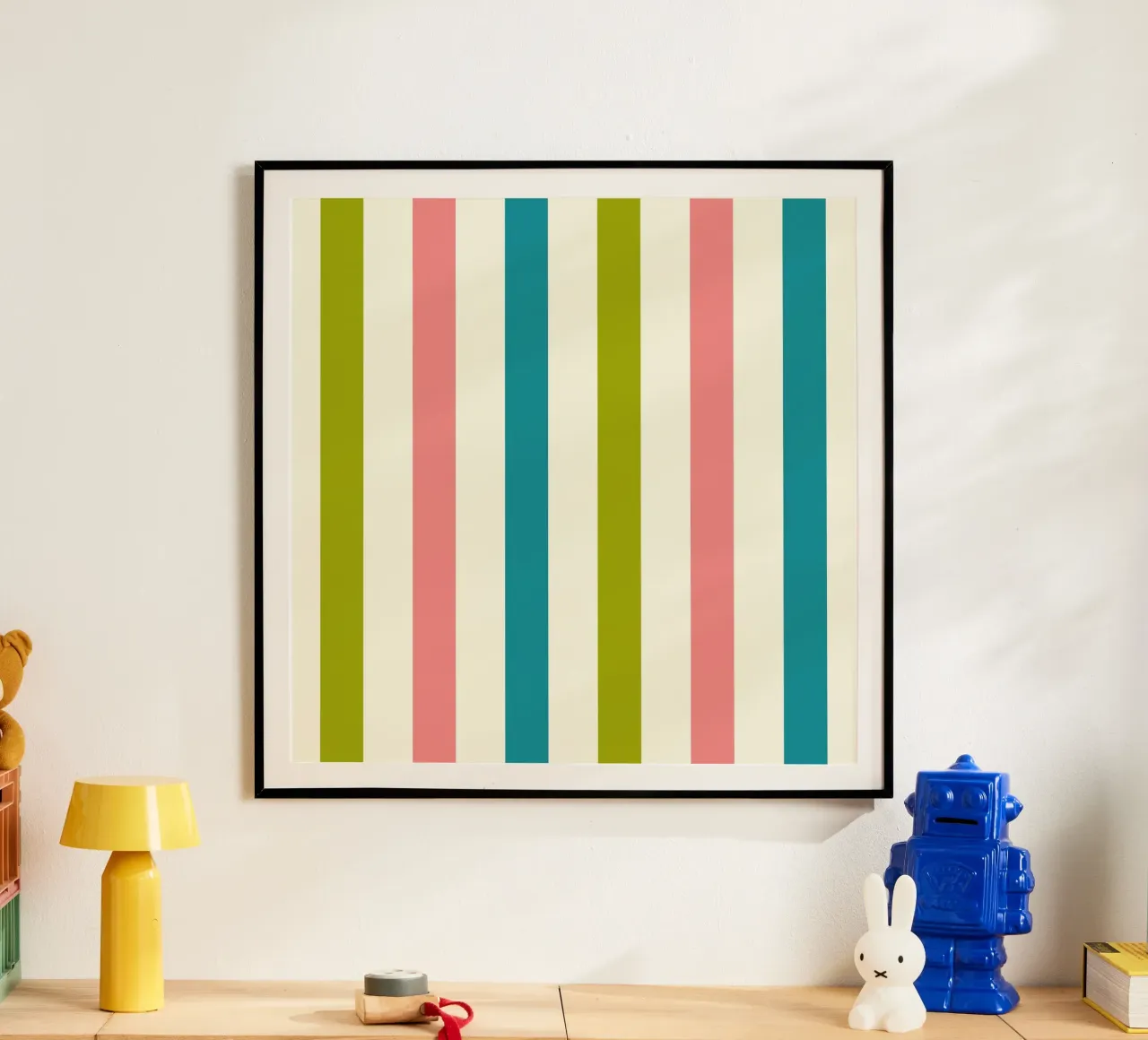 Retro 60s Vibrant Summer Vibes Stripes No1 carta hahnemühle da TijanaArtStudio88