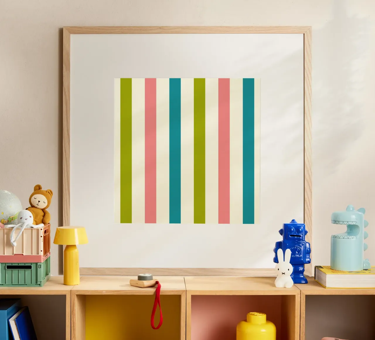 Retro 60s Vibrant Summer Vibes Stripes No1 carta hahnemühle da TijanaArtStudio88