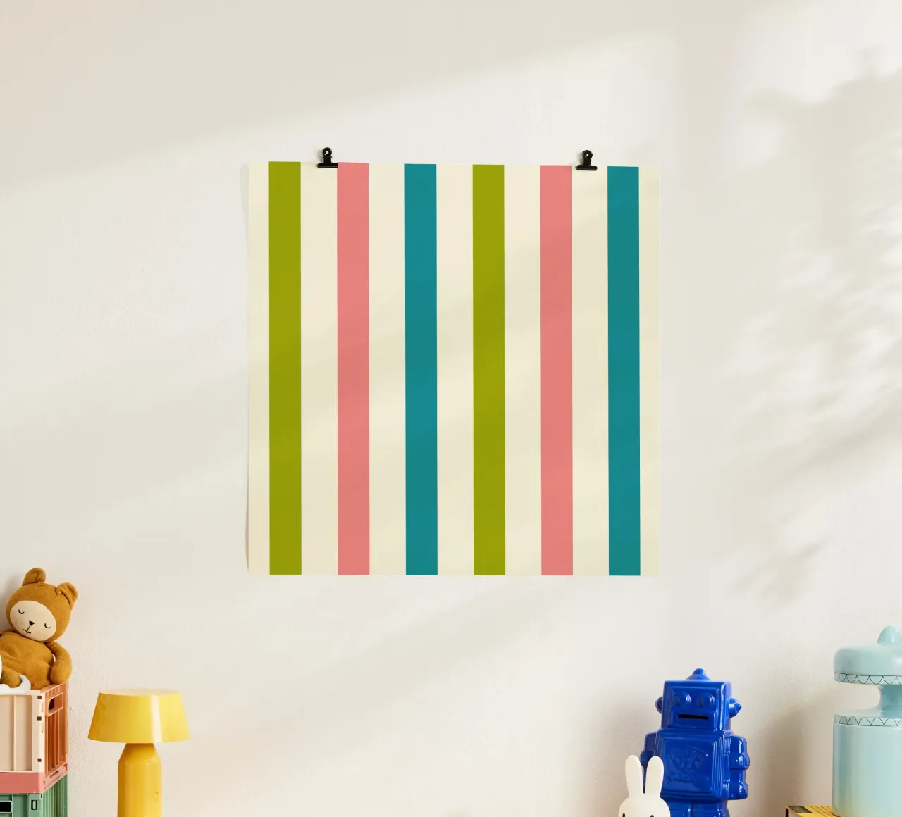 Retro 60s Vibrant Summer Vibes Stripes No1 carta hahnemühle da TijanaArtStudio88