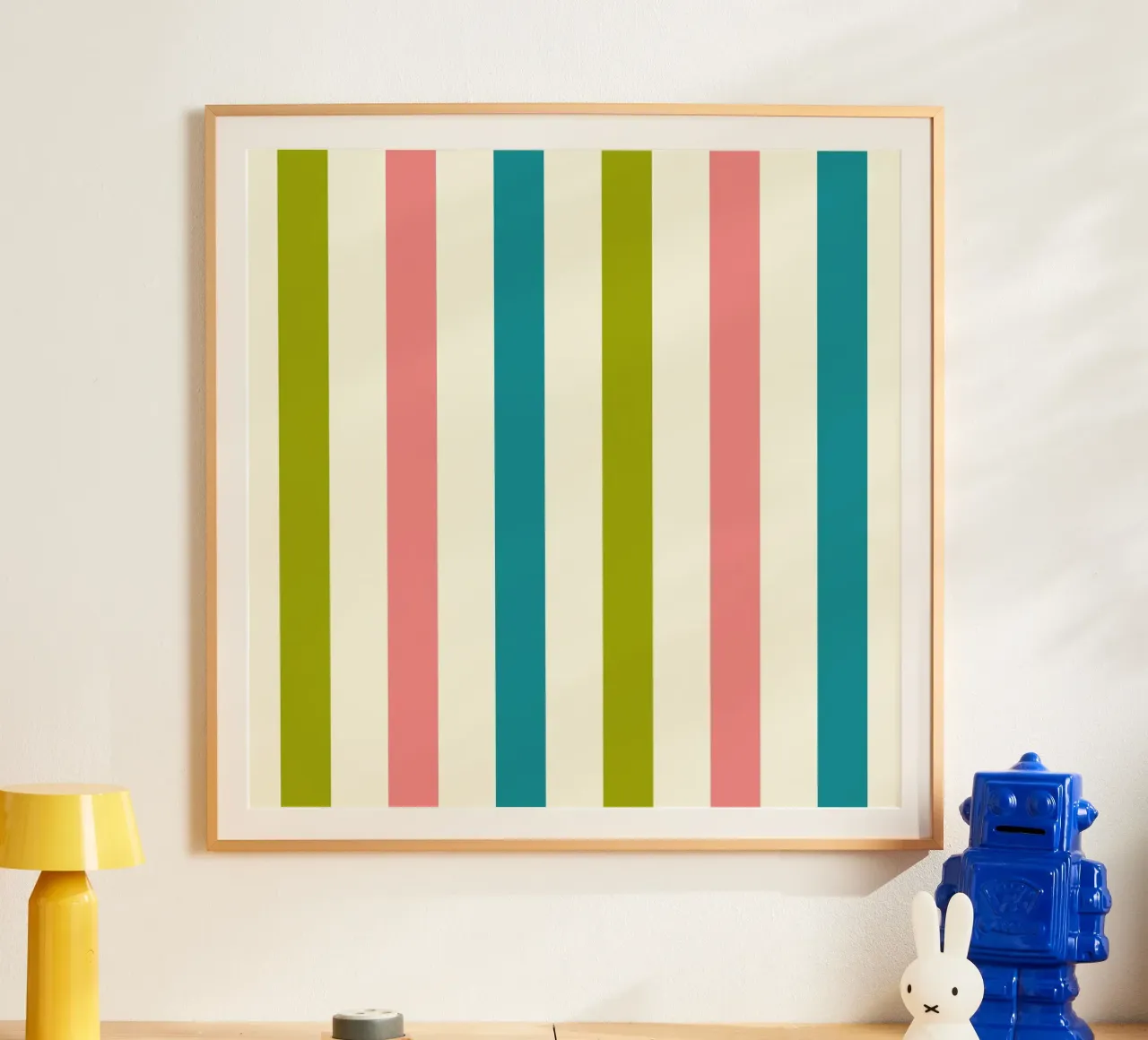 Retro 60s Vibrant Summer Vibes Stripes No1 carta hahnemühle da TijanaArtStudio88