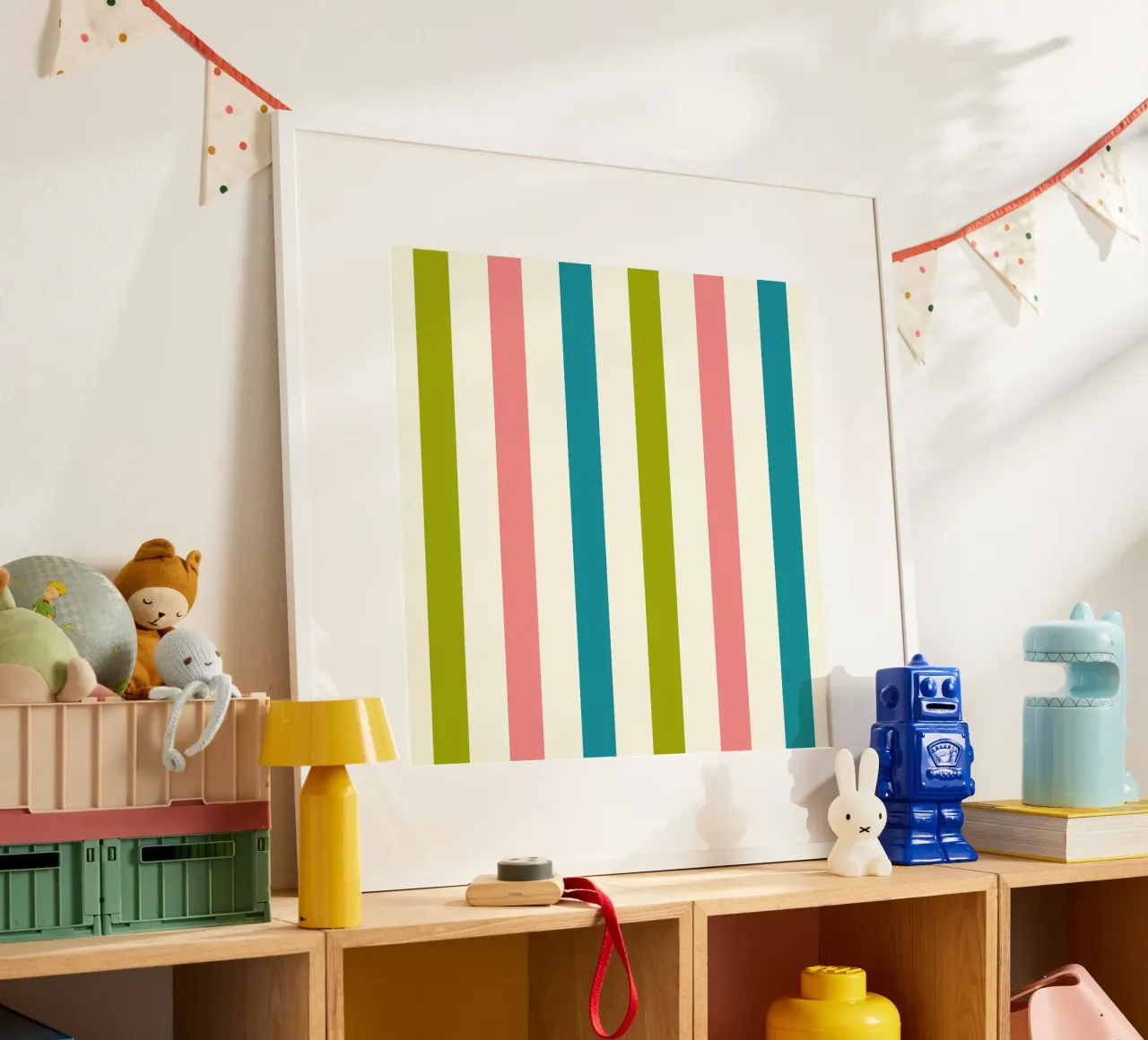 Retro 60s Vibrant Summer Vibes Stripes No1 carta hahnemühle da TijanaArtStudio88