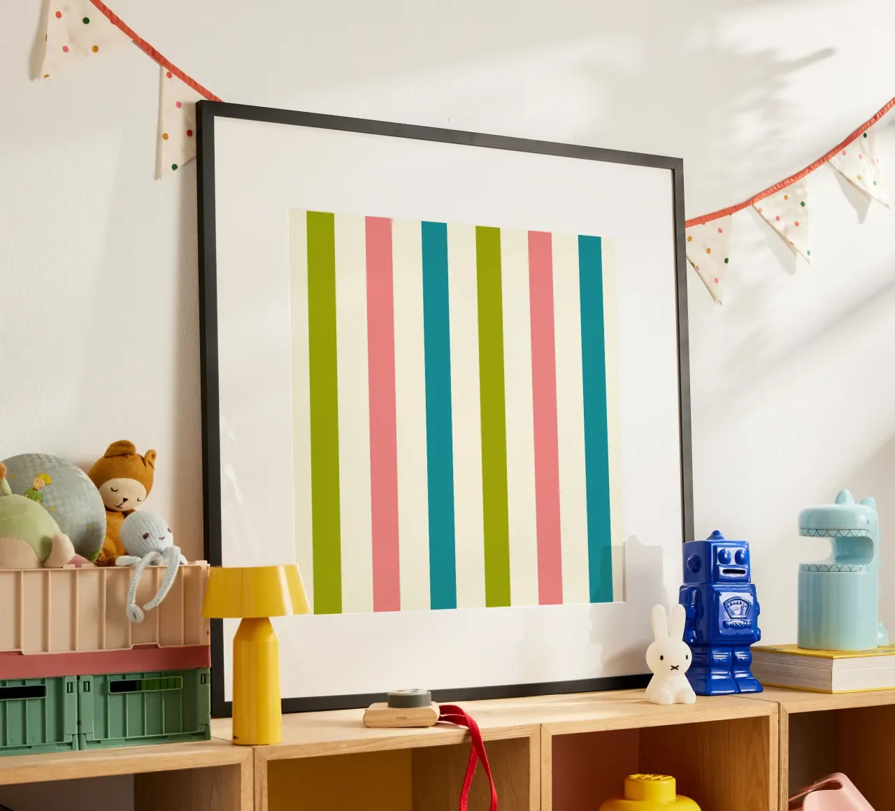 Retro 60s Vibrant Summer Vibes Stripes No1 carta hahnemühle da TijanaArtStudio88
