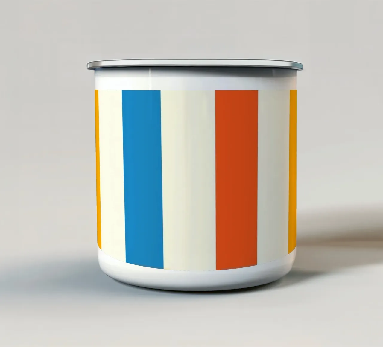 Retro 60s Vibrant Summer Vibes Stripes No2 tazza in smalto da TijanaArtStudio88