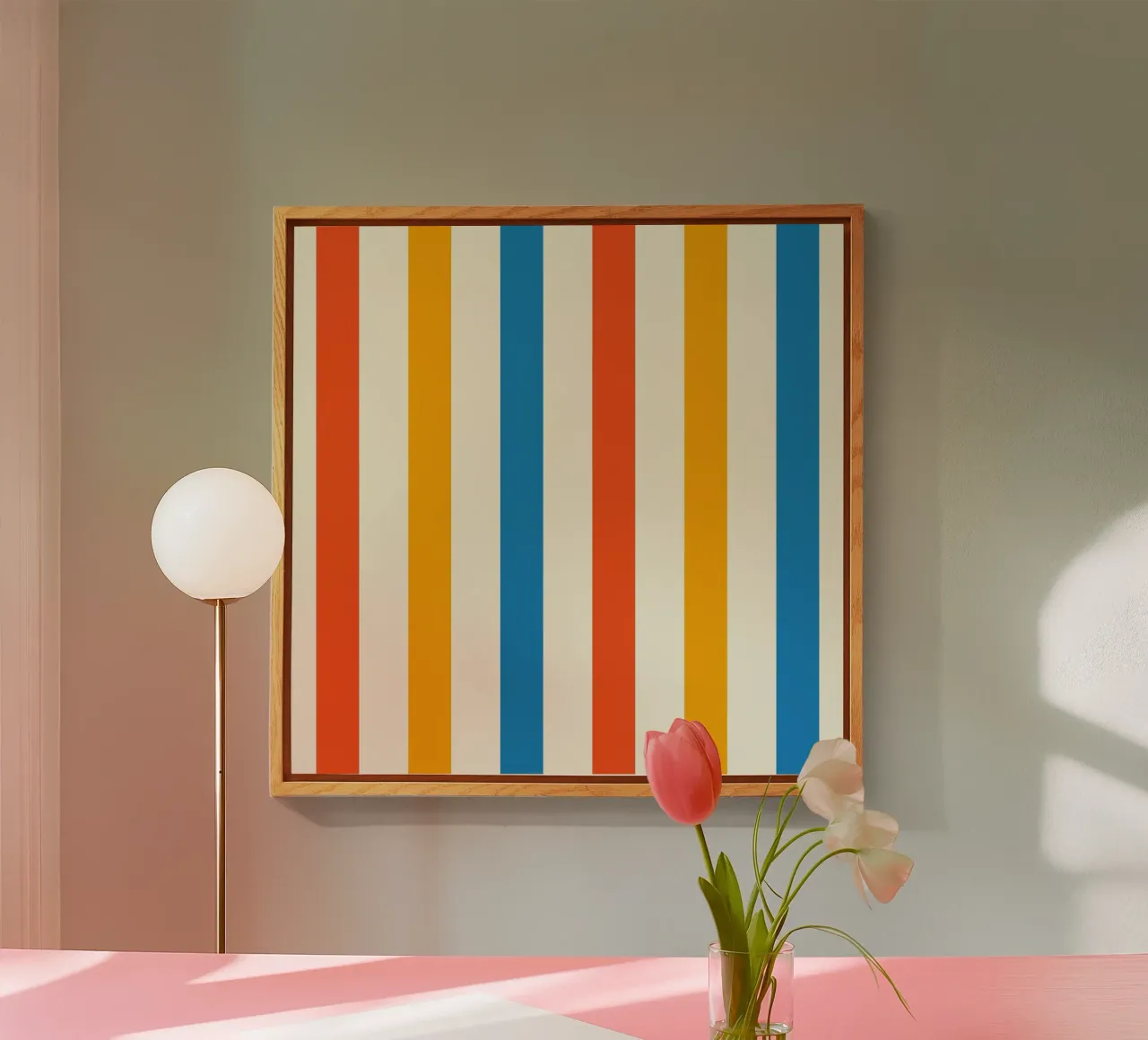 Retro 60s Vibrant Summer Vibes Stripes No2 plexiglass da TijanaArtStudio88