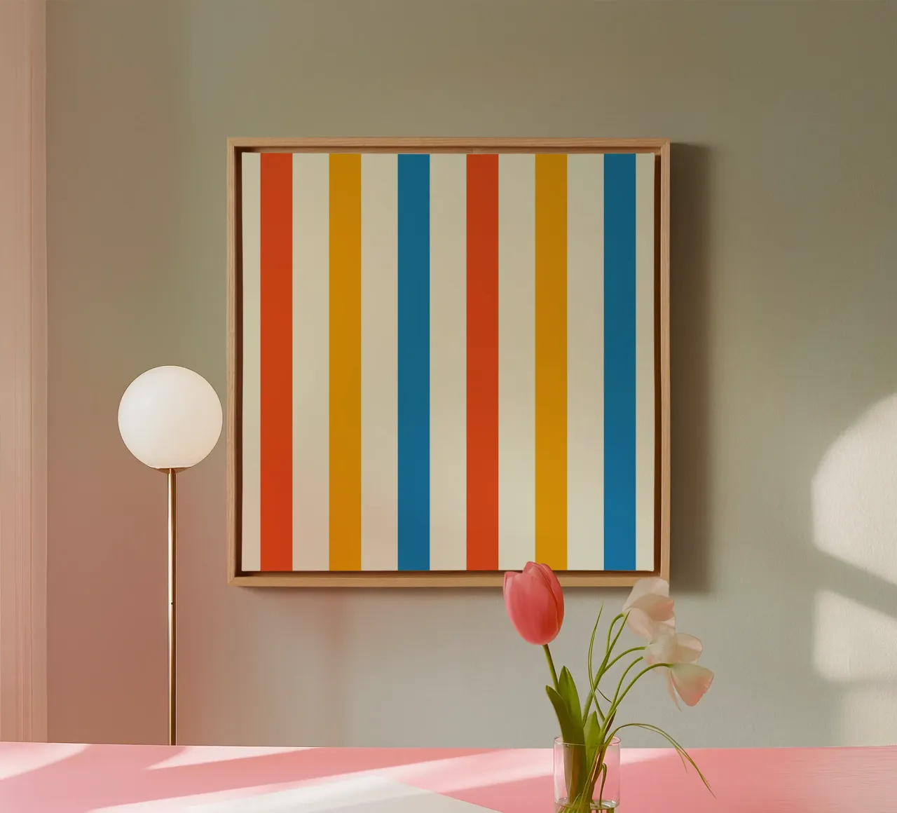 Retro 60s Vibrant Summer Vibes Stripes No2 tela da TijanaArtStudio88