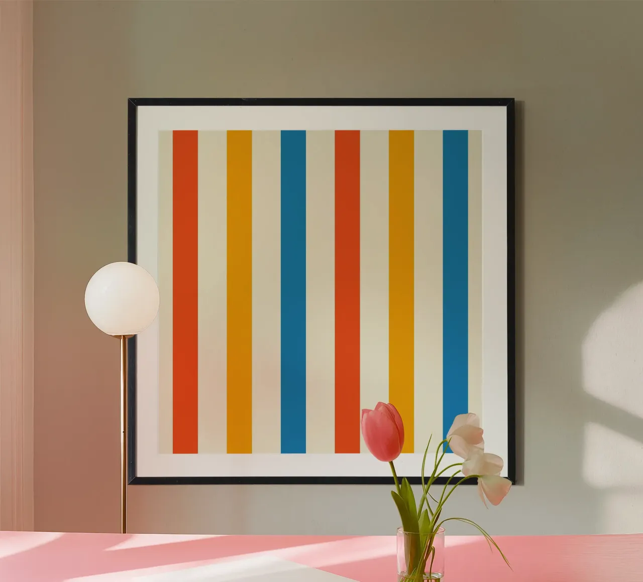 Retro 60s Vibrant Summer Vibes Stripes No2 hahnemühle de TijanaArtStudio88