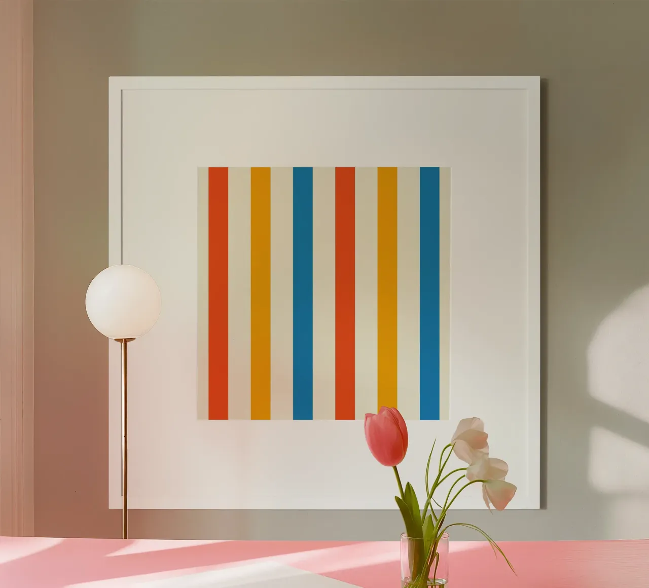 Retro 60s Vibrant Summer Vibes Stripes No2 hahnemühle de TijanaArtStudio88