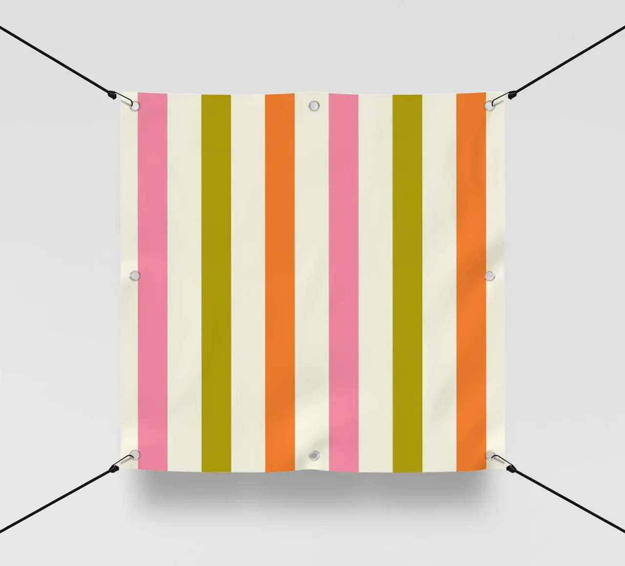 Retro 60s Vibrant Summer Vibes Stripes No3 telo in pvc da TijanaArtStudio88