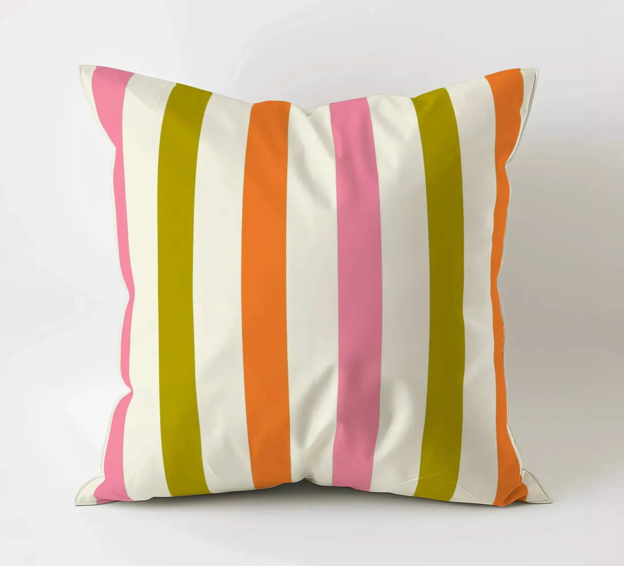 Retro 60s Vibrant Summer Vibes Stripes No3 cuscino da TijanaArtStudio88