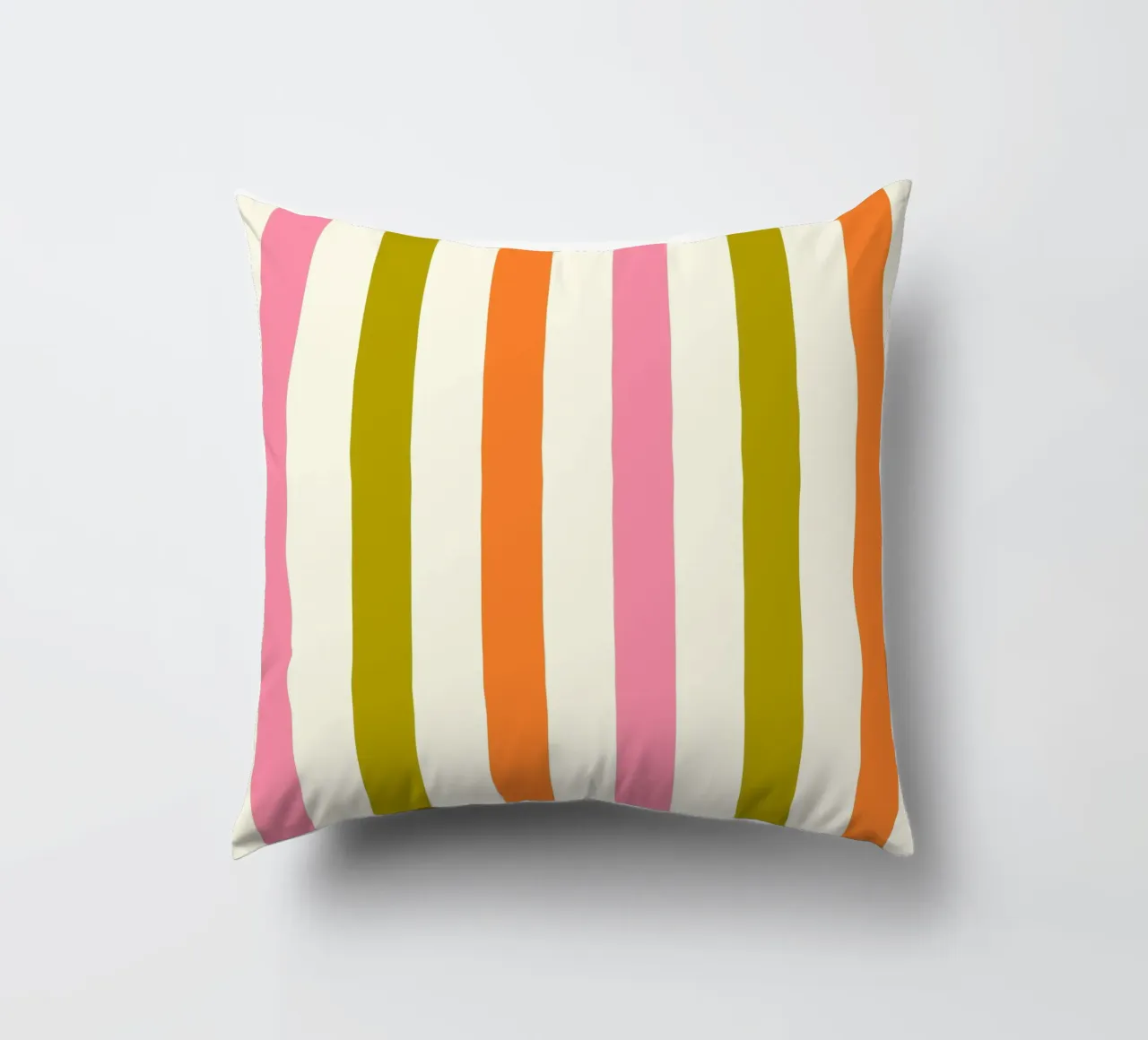 Retro 60s Vibrant Summer Vibes Stripes No3 cuscino da TijanaArtStudio88