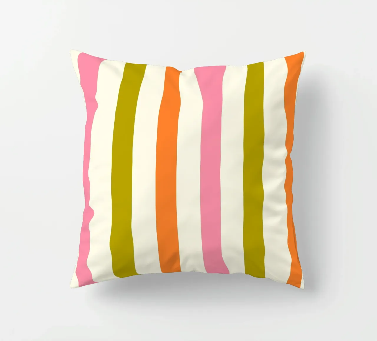Retro 60s Vibrant Summer Vibes Stripes No3 cuscino da TijanaArtStudio88