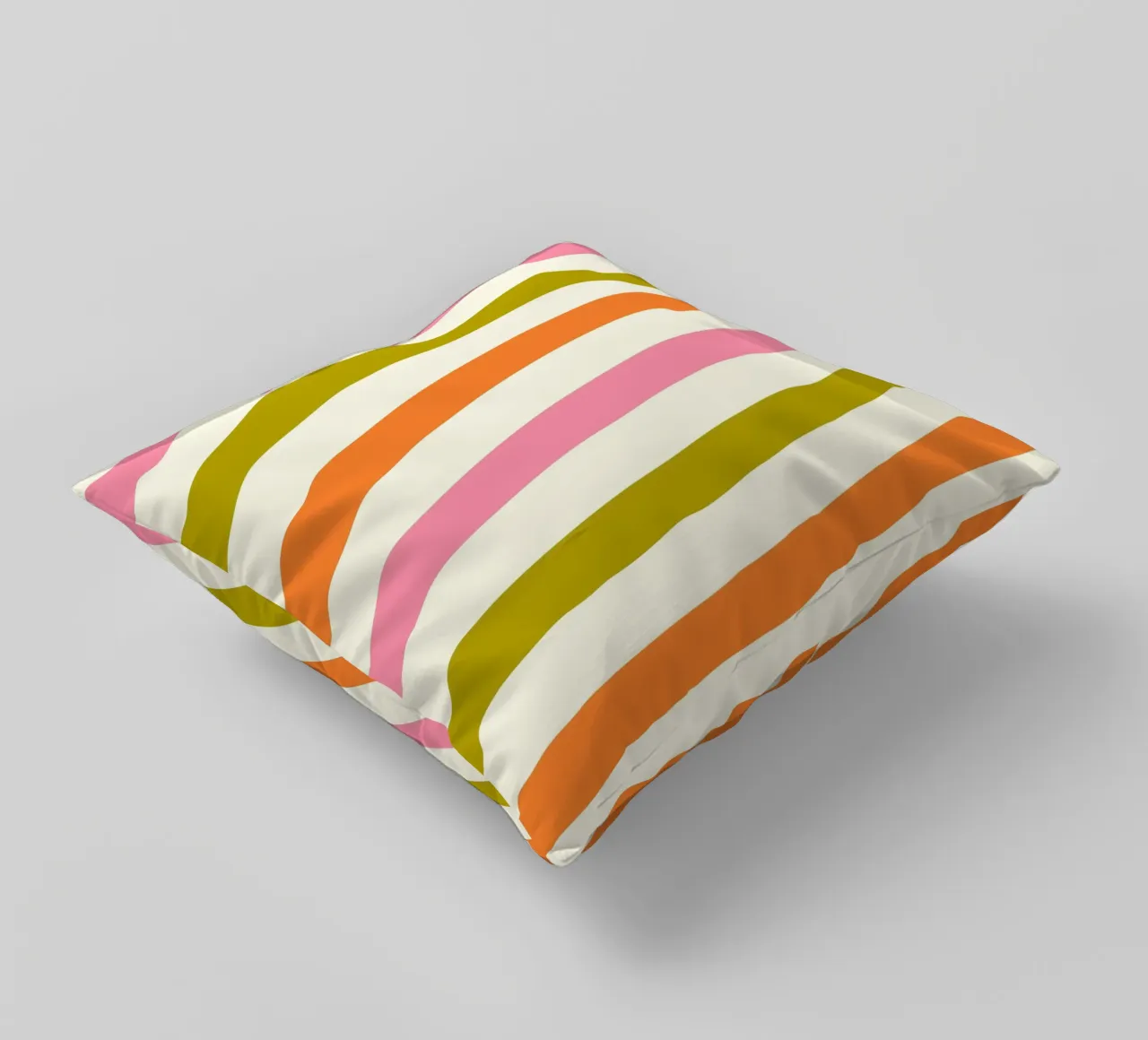 Retro 60s Vibrant Summer Vibes Stripes No3 cuscino da TijanaArtStudio88