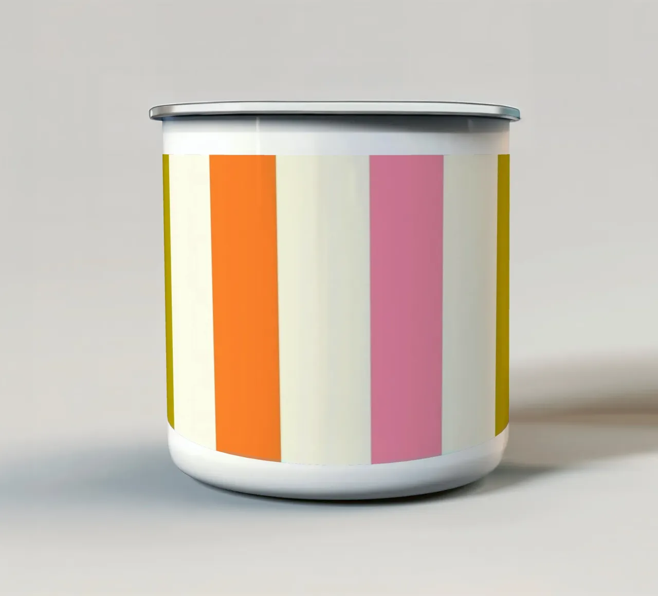 Retro 60s Vibrant Summer Vibes Stripes No3 tazza in smalto da TijanaArtStudio88