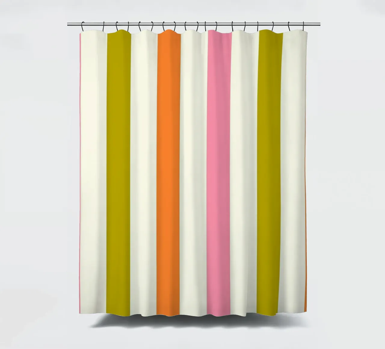 Retro 60s Vibrant Summer Vibes Stripes No3 tenda da doccia da TijanaArtStudio88
