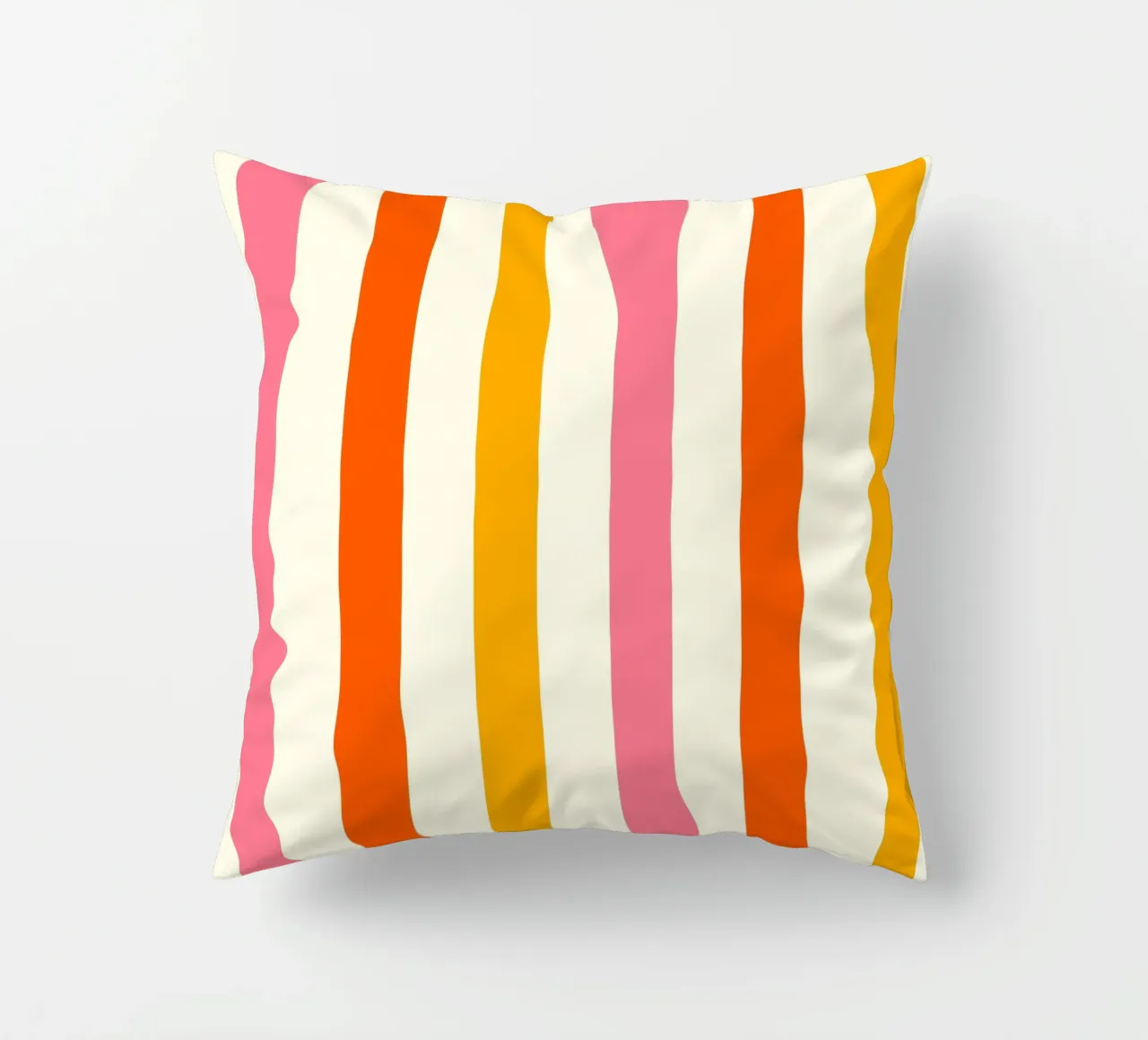 Retro 60s Vibrant Summer Vibes Stripes No4 cuscino da TijanaArtStudio88