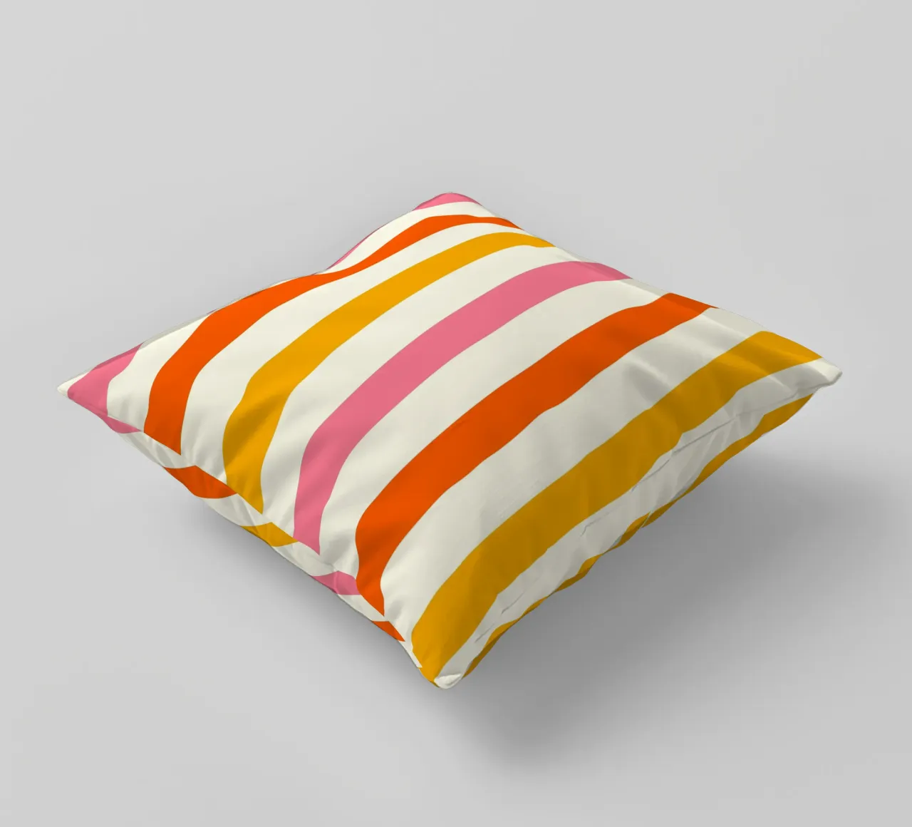 Retro 60s Vibrant Summer Vibes Stripes No4 cuscino da TijanaArtStudio88