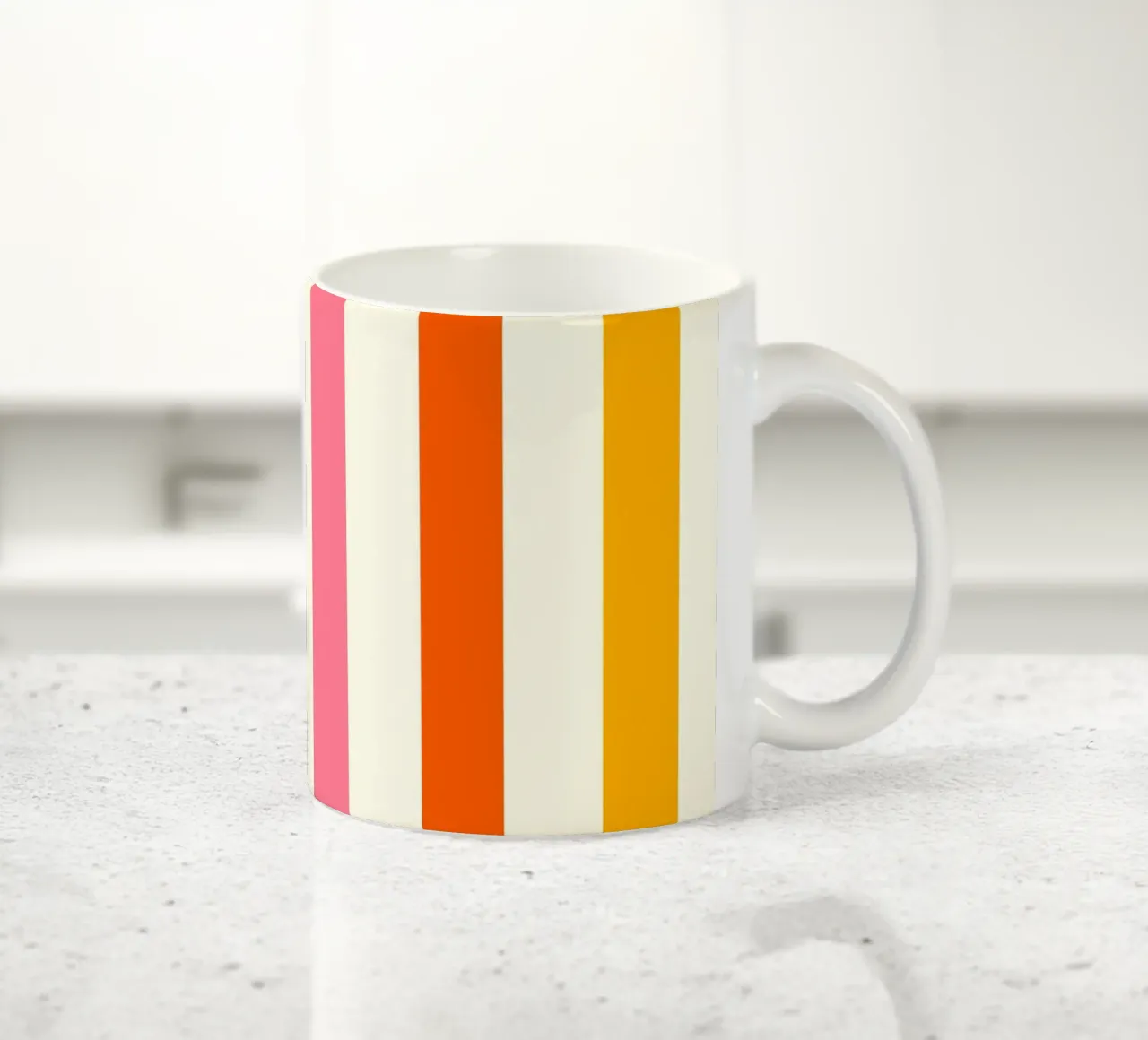 Retro 60s Vibrant Summer Vibes Stripes No4 tazza in ceramica da TijanaArtStudio88