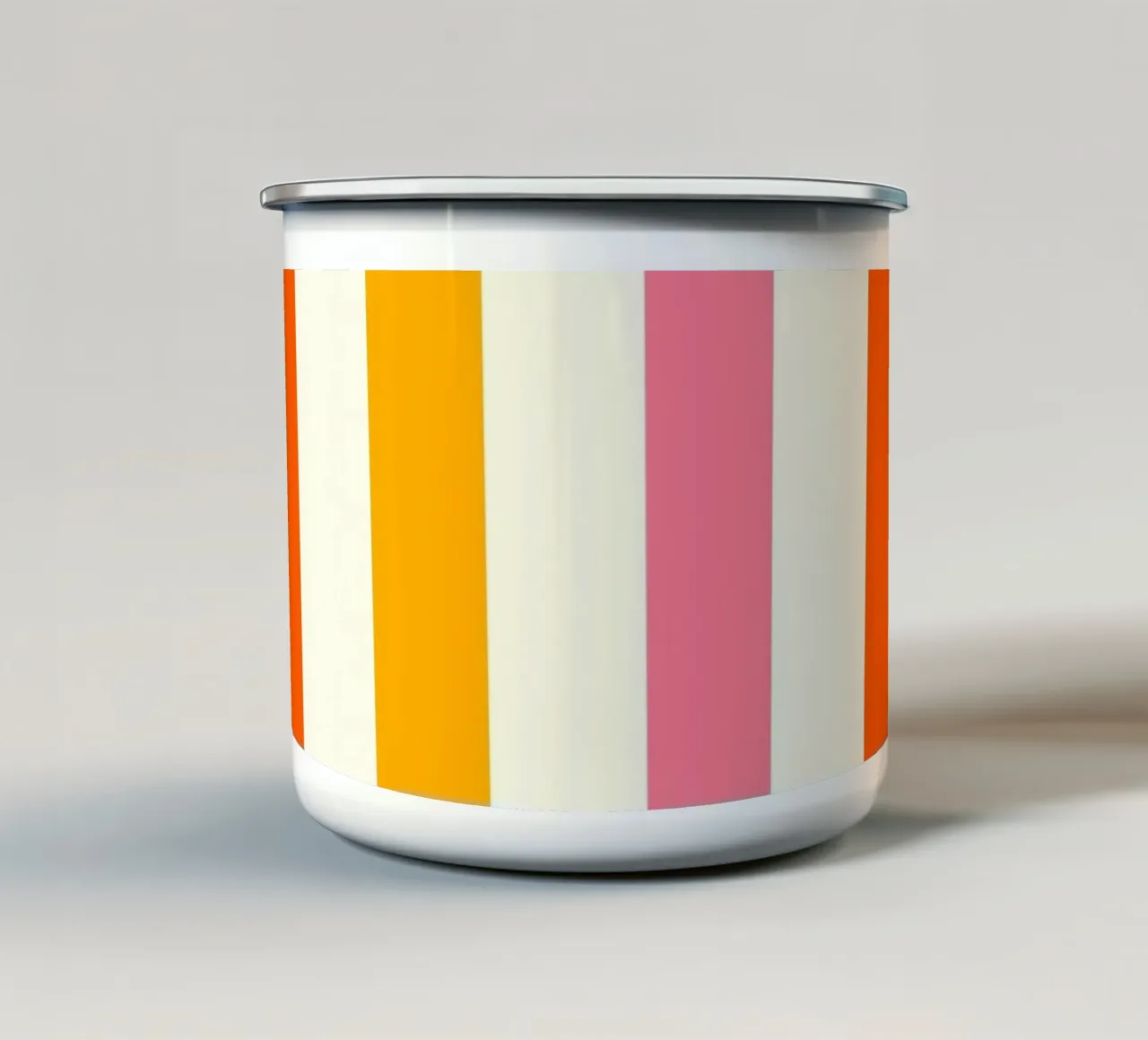 Retro 60s Vibrant Summer Vibes Stripes No4 tazza in smalto da TijanaArtStudio88