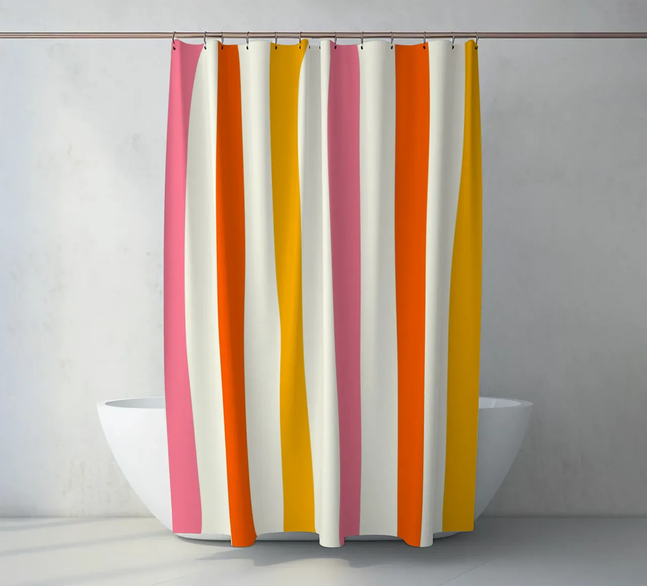 Retro 60s Vibrant Summer Vibes Stripes No4 tenda da doccia da TijanaArtStudio88