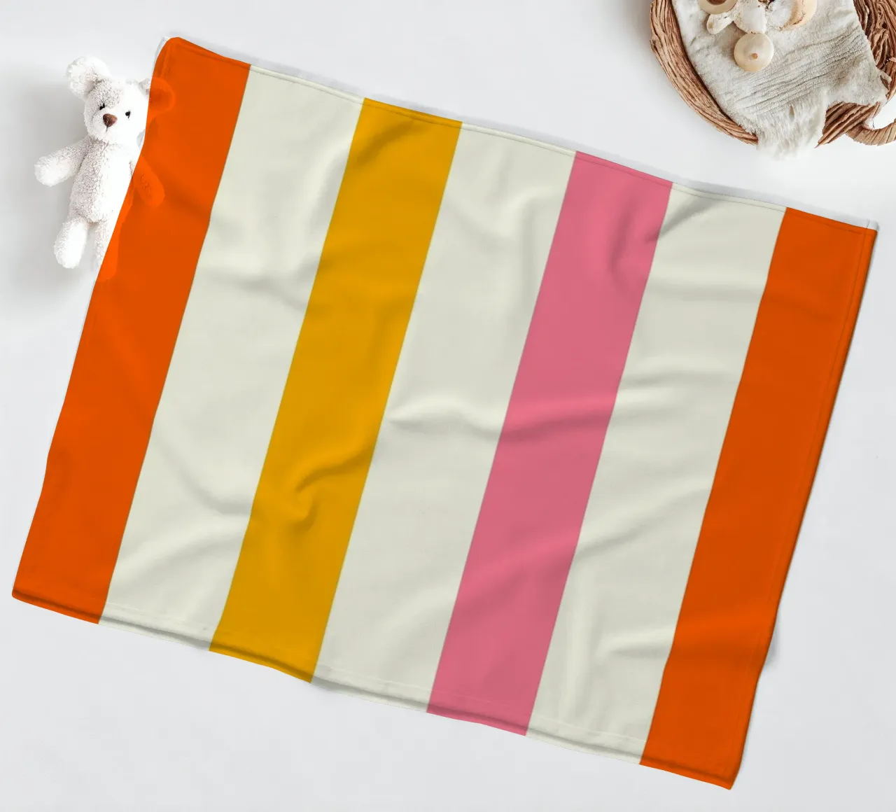 Retro 60s Vibrant Summer Vibes Stripes No4 coperta in pile da TijanaArtStudio88