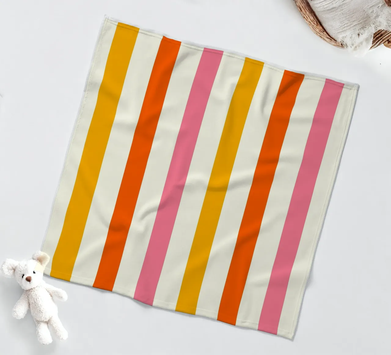 Retro 60s Vibrant Summer Vibes Stripes No4 coperta in pile da TijanaArtStudio88