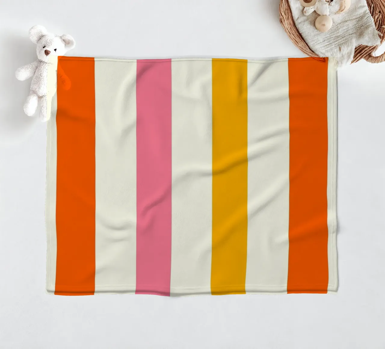 Retro 60s Vibrant Summer Vibes Stripes No4 coperta in pile da TijanaArtStudio88