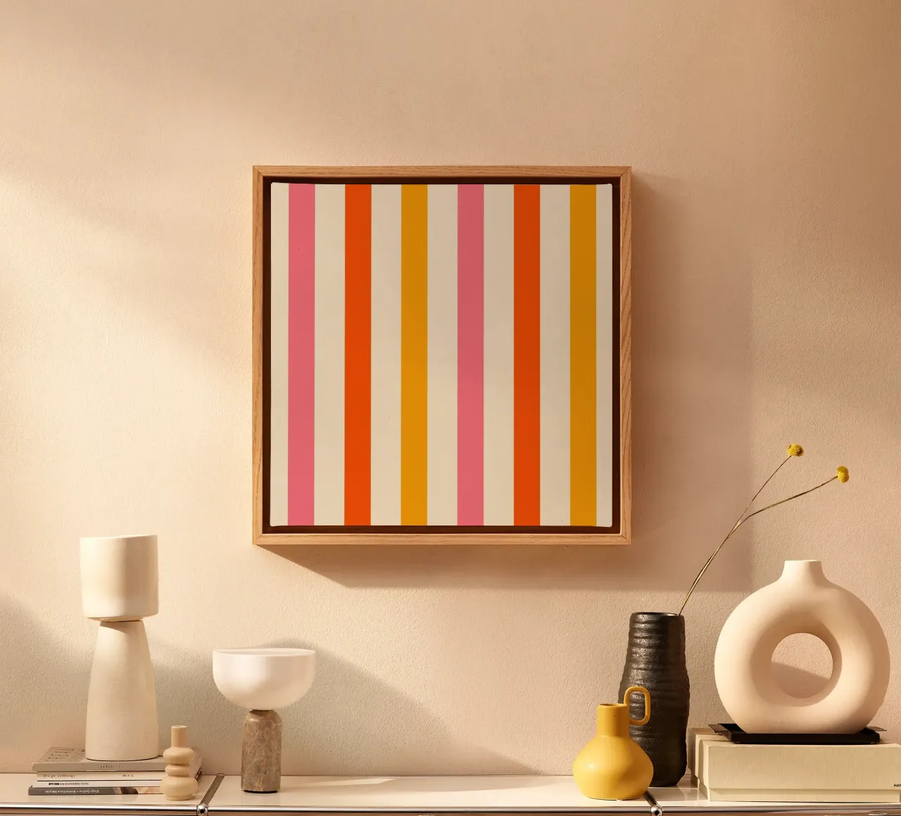 Retro 60s Vibrant Summer Vibes Stripes No4 tela da TijanaArtStudio88