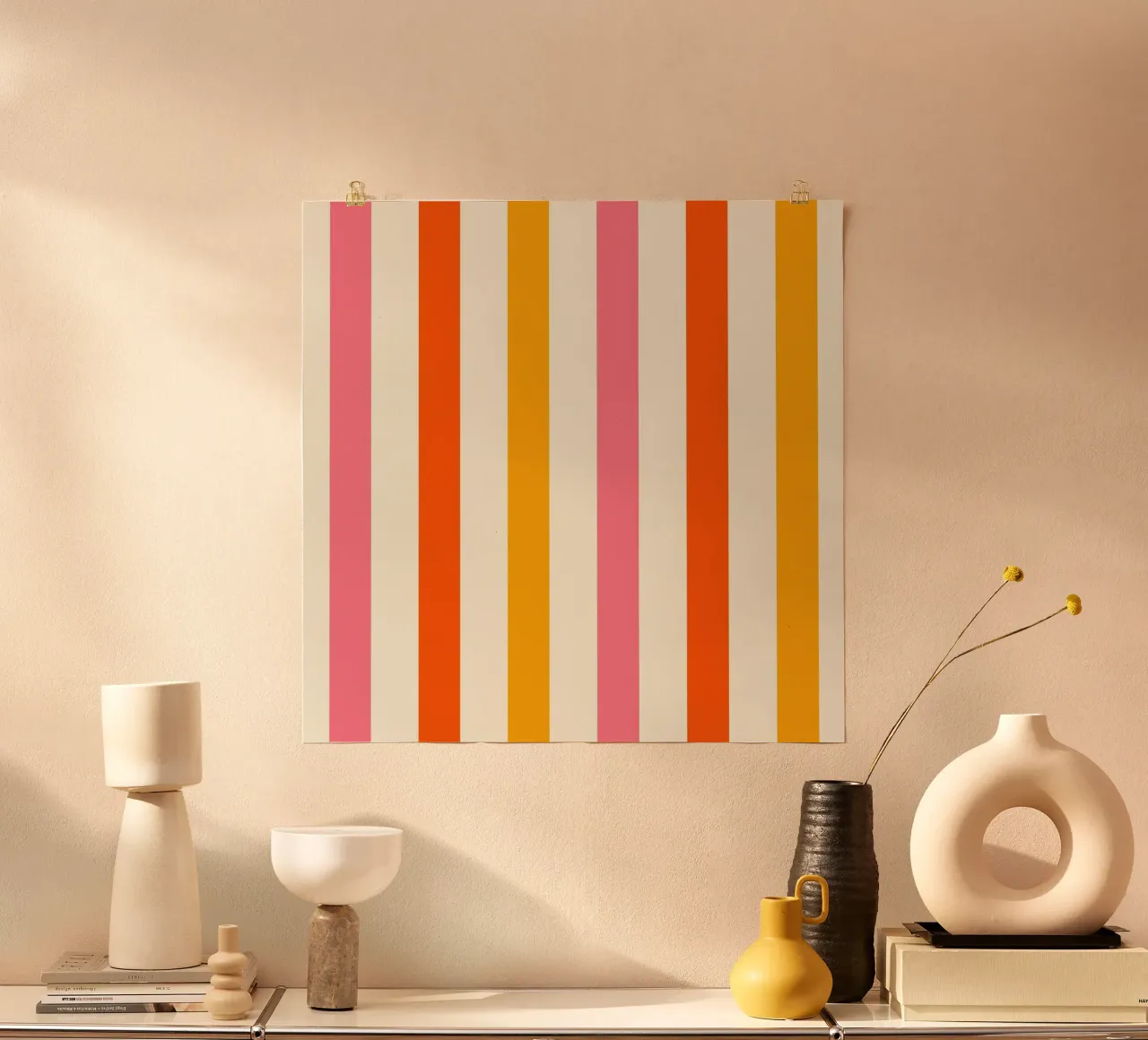 Retro 60s Vibrant Summer Vibes Stripes No4 poster da TijanaArtStudio88