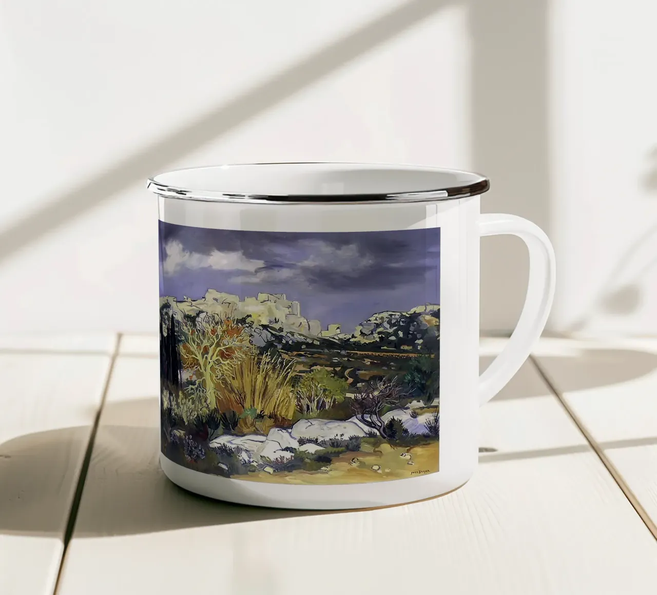Baux de Provence tazza in smalto da Peteriespinoza Studio