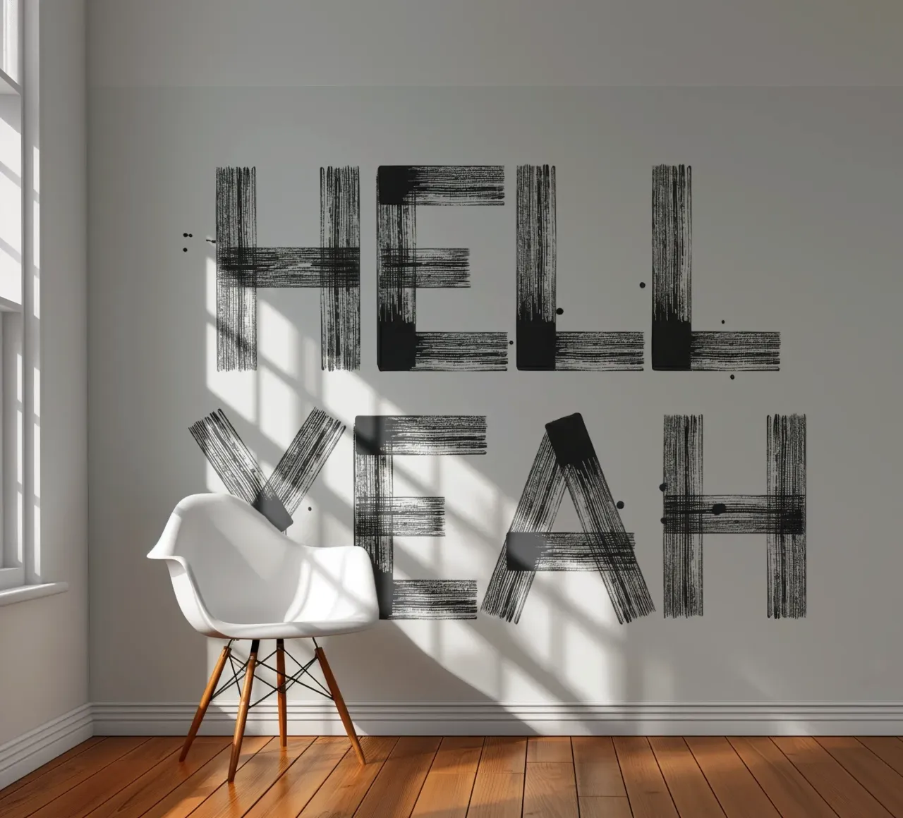 Hell yeah Typography fotobehang van Attaboy Dsgn