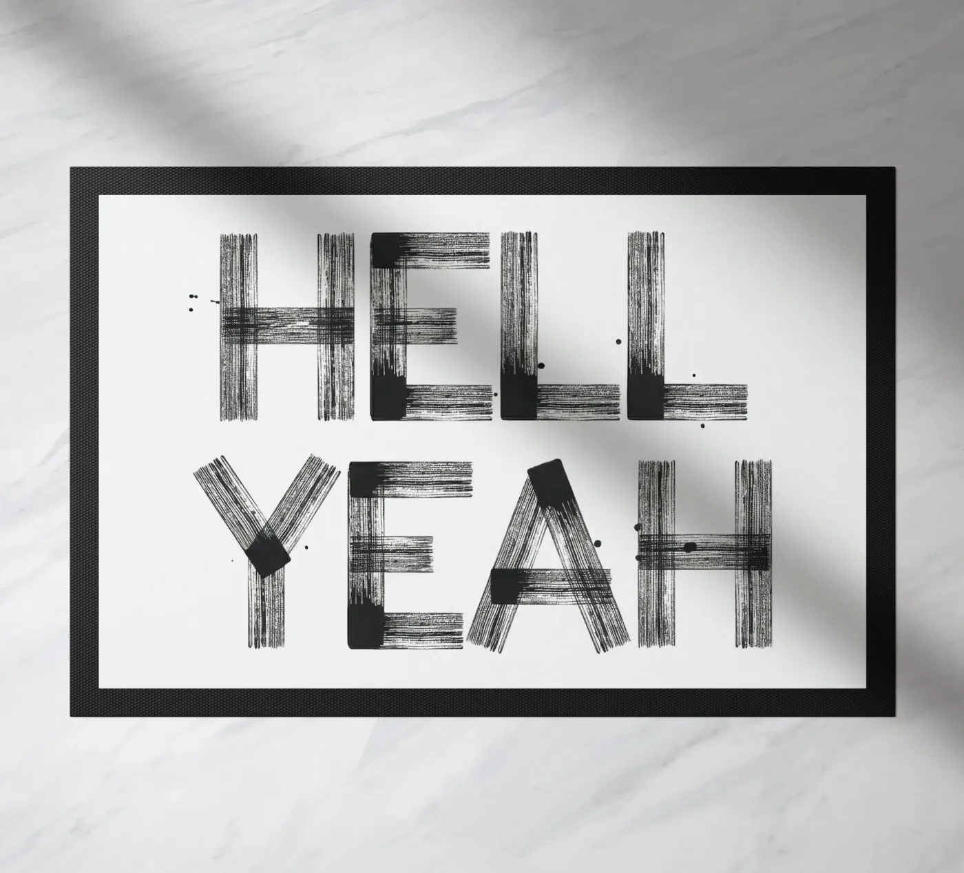 Hell yeah Typography Fußmatte von Attaboy Dsgn