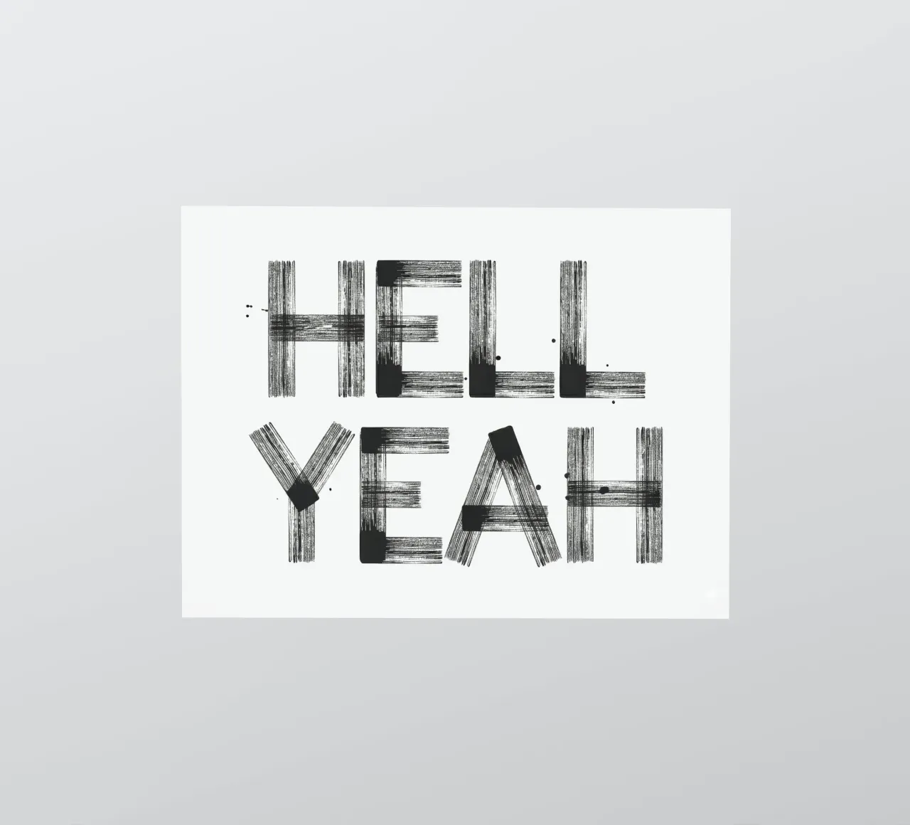 Hell yeah Typography sticker van Attaboy Dsgn