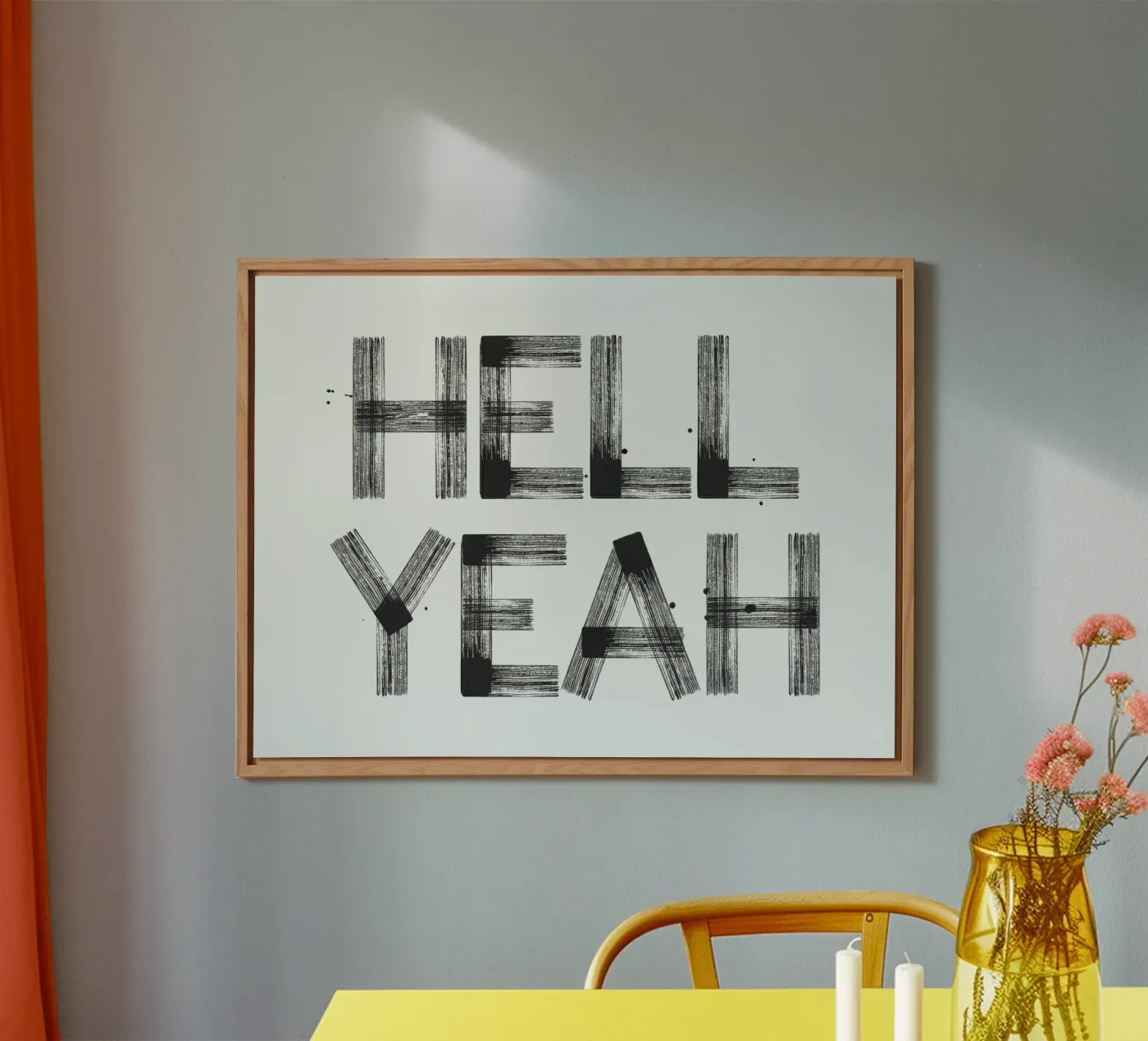 Hell yeah Typography forex-plaat van Attaboy Dsgn