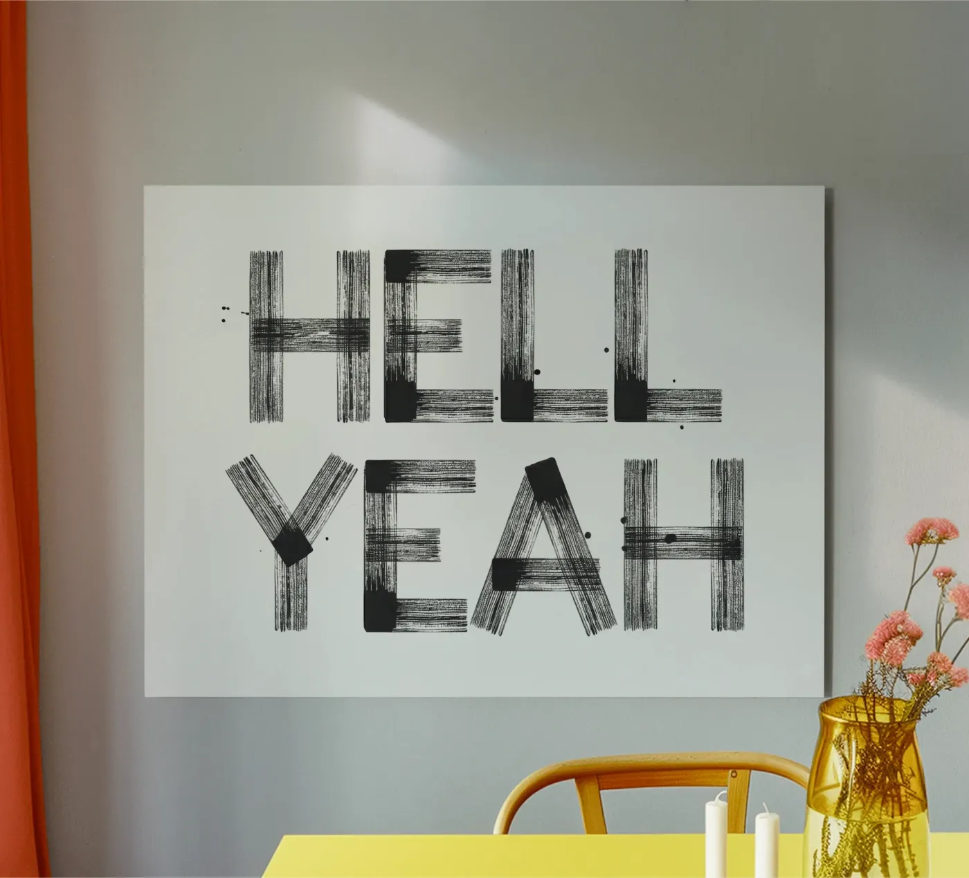 Hell yeah Typography forex-plaat van Attaboy Dsgn