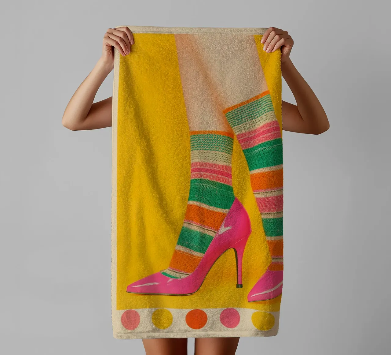 Tacchi alti moda rosa asciugamano da bagno da Carinaprint