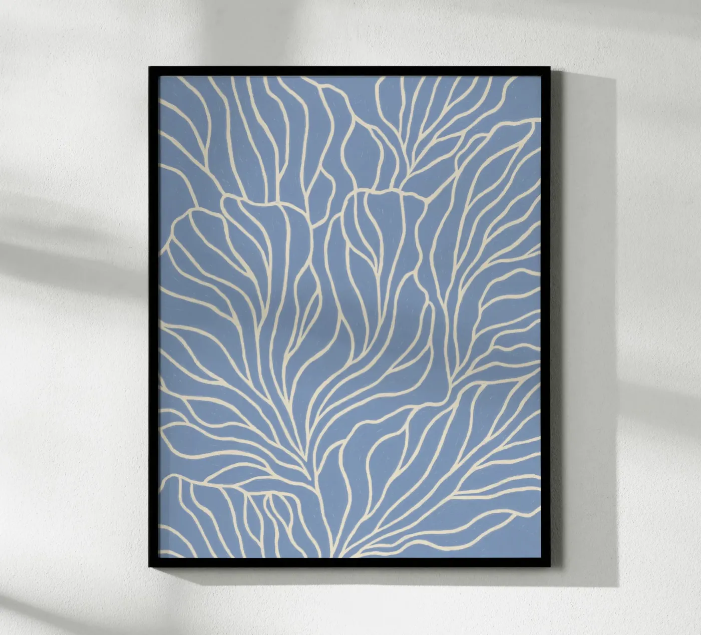 Light blue flower pattern poster by Carinaprint