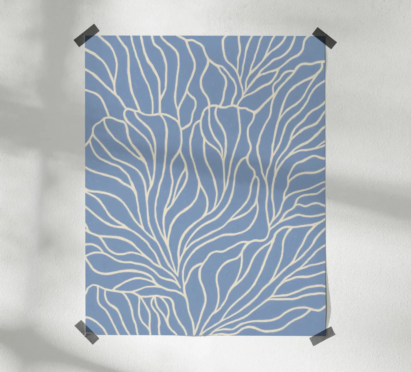 Light blue flower pattern poster by Carinaprint