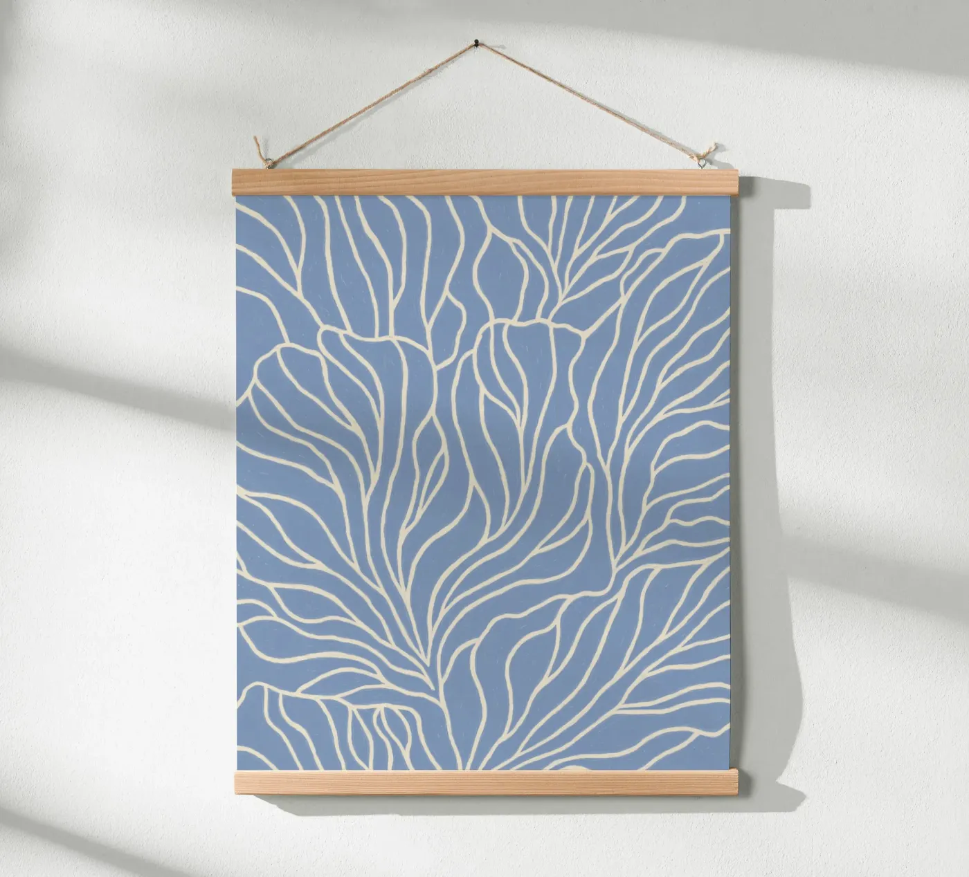 Light blue flower pattern poster by Carinaprint