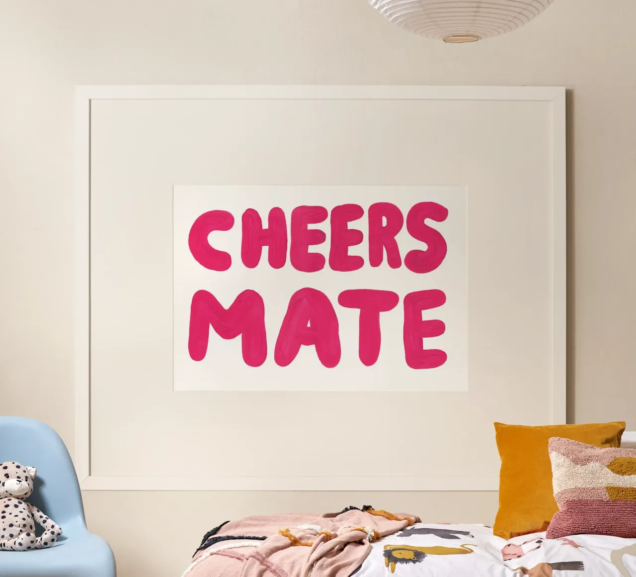 Cheers Mate poster with plastic frame by Alex Foster