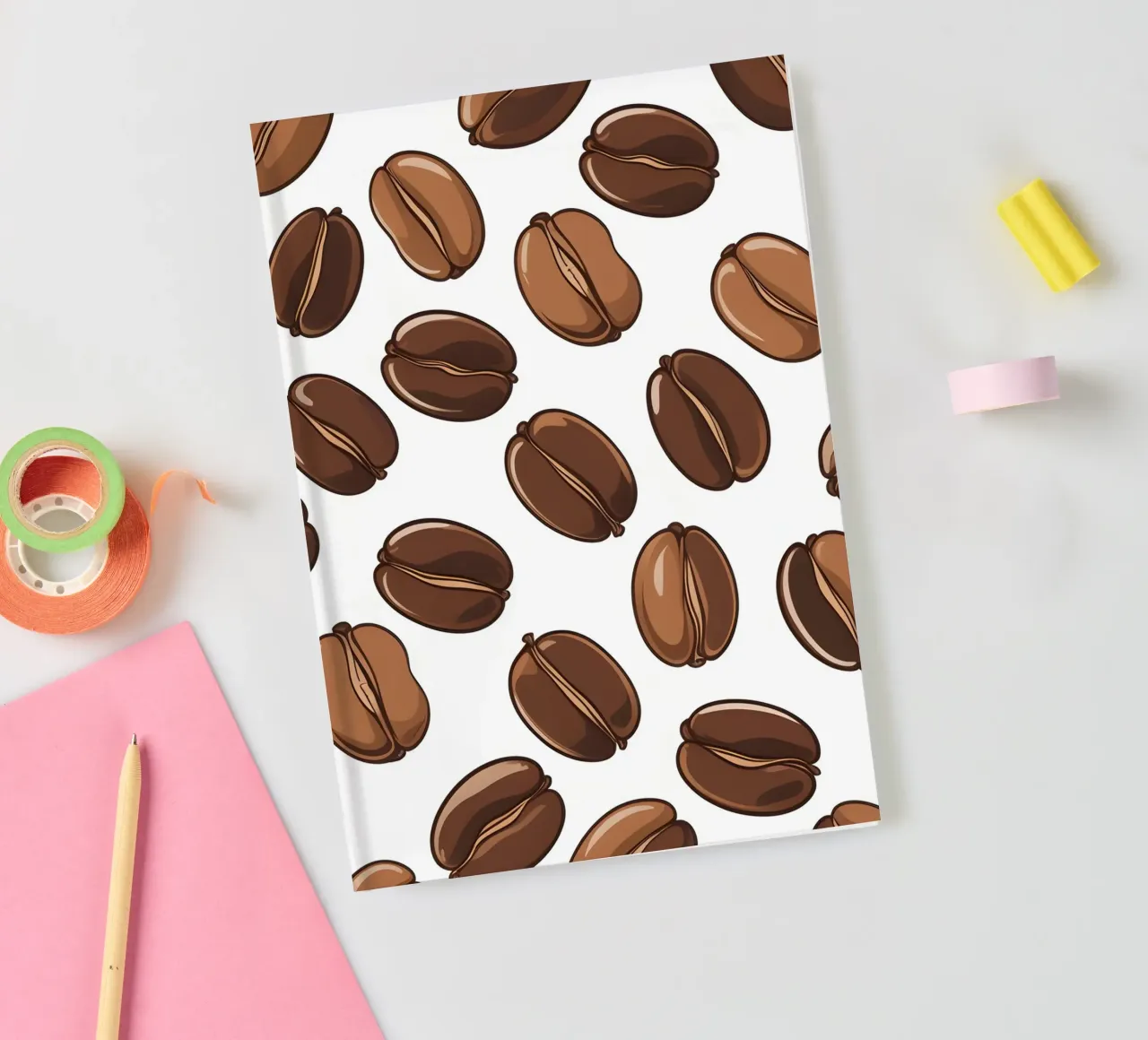 Coffee beans pattern notebook by LIFESTYLE OBJECTS