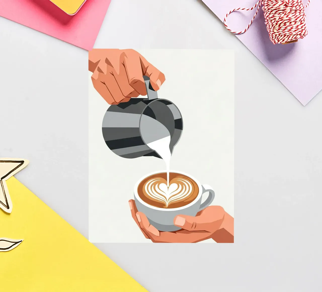 barista hands latte art sticker by LIFESTYLE OBJECTS
